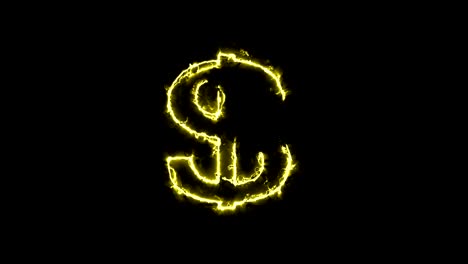 signo de dólar estadounidense, silueta en aura de energía brillante. dos soluciones de color