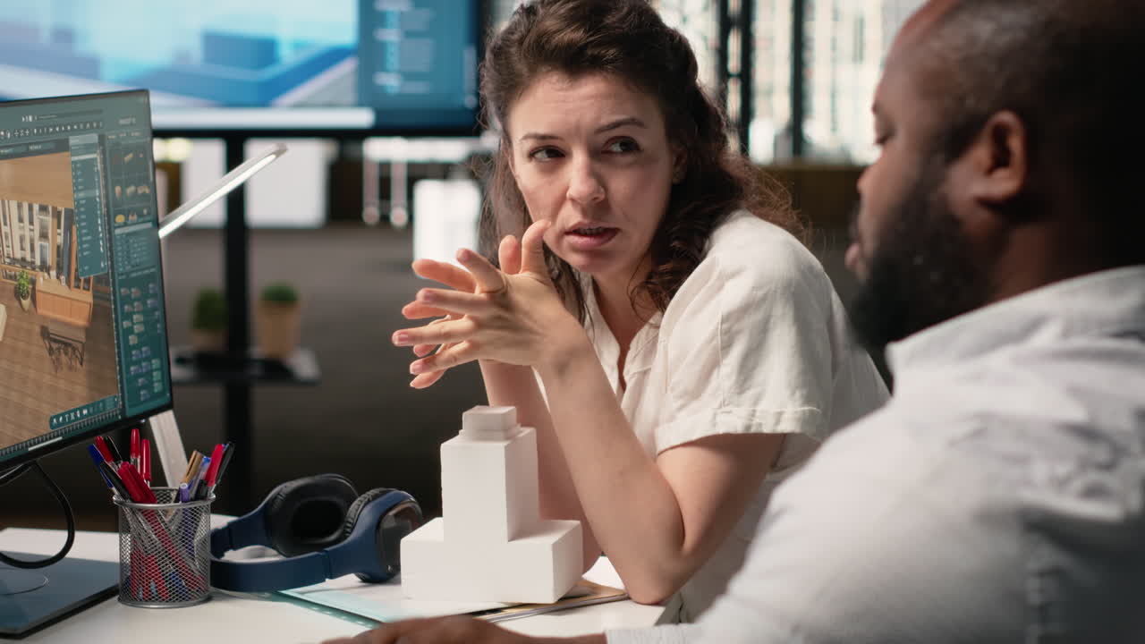 Vertical Video Diverse team of developers preparing property layouts and infrastructure designs