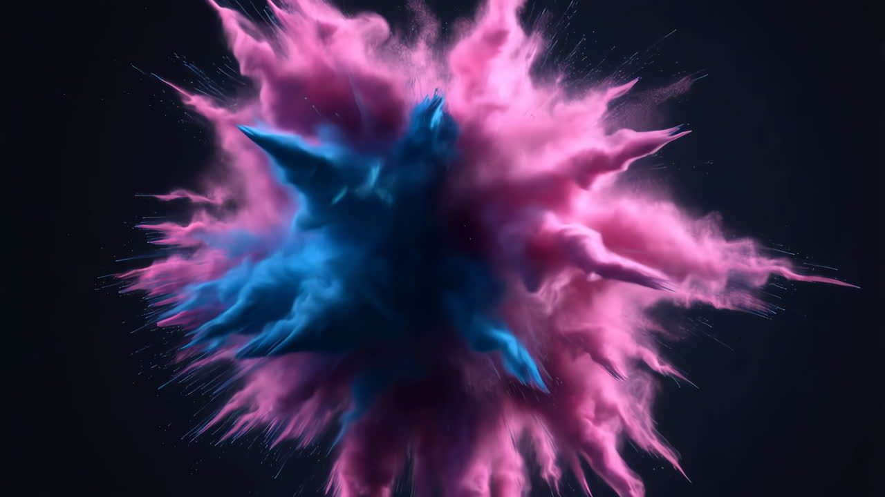 Vibrant Pink and Blue Powder Explosion