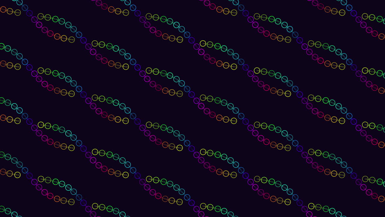 A vibrant design of colorful zigzag lines merging assorted shapes and sizes on a black backdrop, creating a visually captivating and dynamic pattern