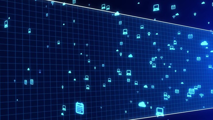 4k digital interface with icons cyberspace loop background global and international news politics