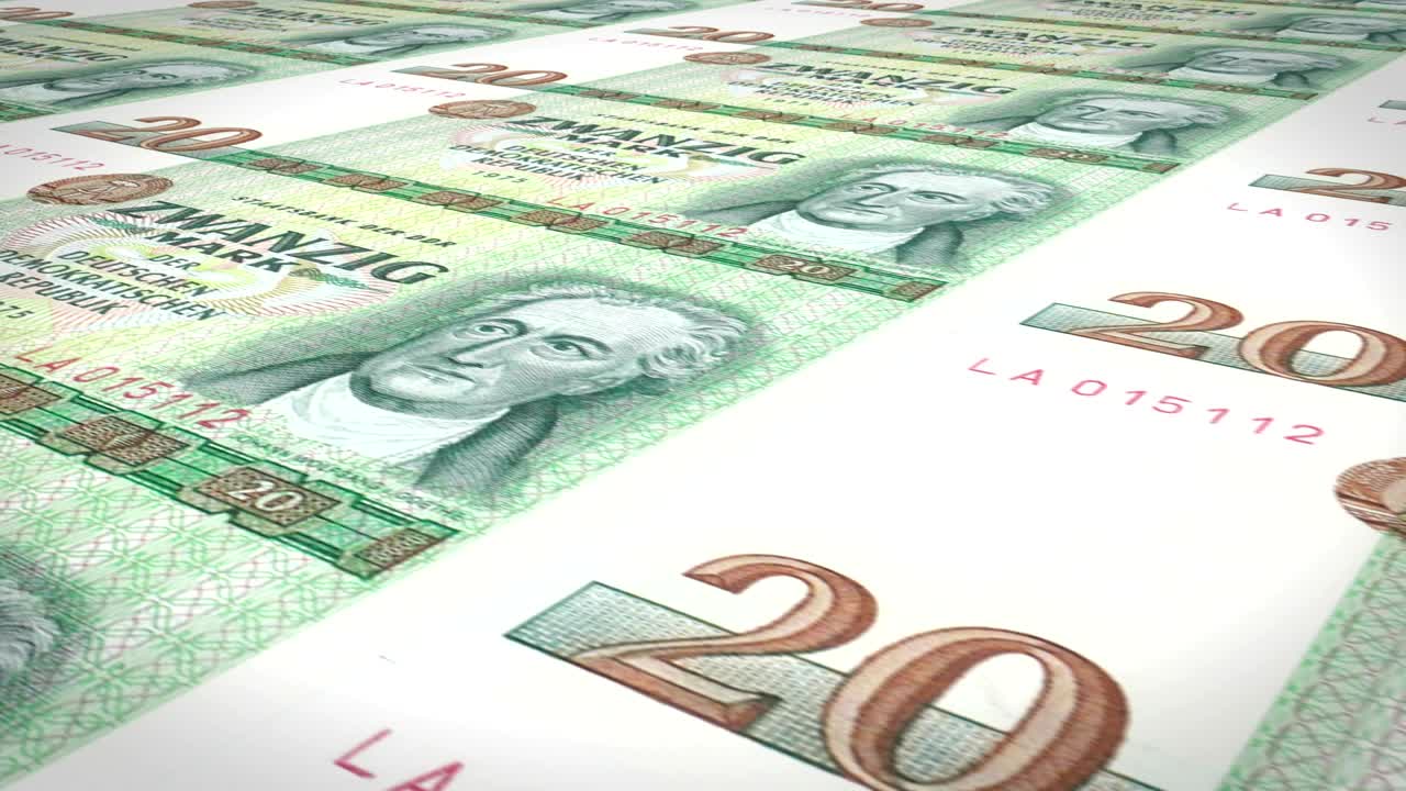 billetes de veinte marcos alemanes de la antigua república alemana, dinero en efectivo