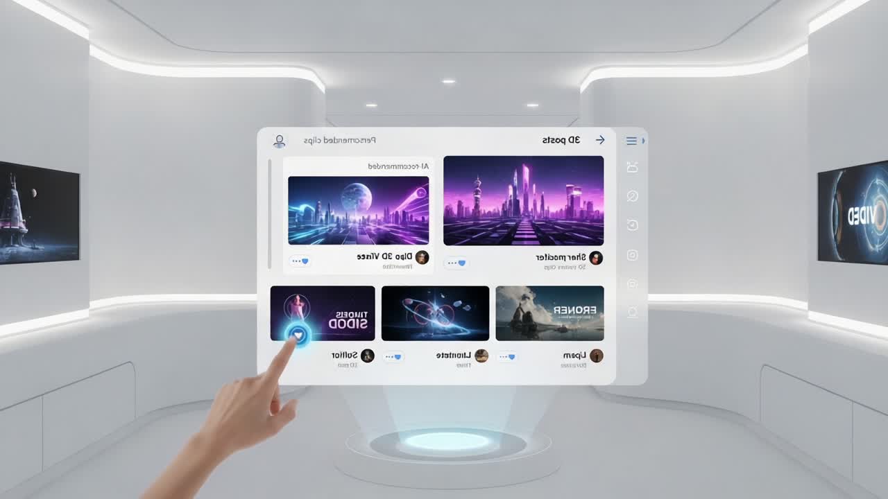 Exploring Virtual Imagery in a Futuristic Interface: An Immersive Experience in a High-Tech Digital Environment with Interactive Media Elements