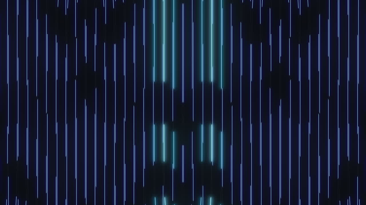 Blue neon lines in random on black gradient