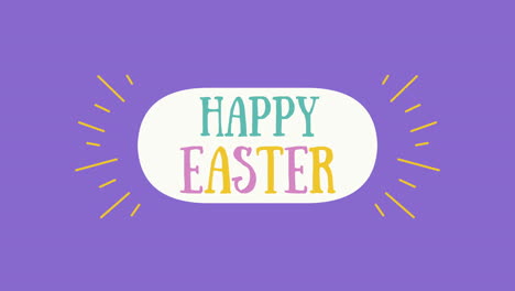 animated closeup happy easter text on purple background 4