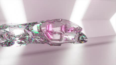 coche de cristal futurista en un entorno moderno
