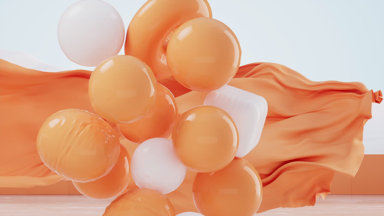 мягкие шары, творческий геометрический фон, 3d-рендерирование.