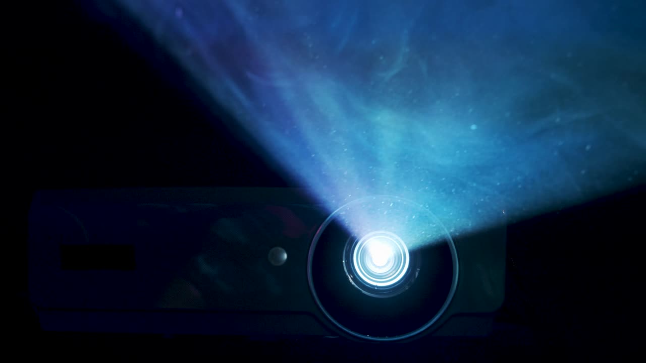 Video projector beam through smoke