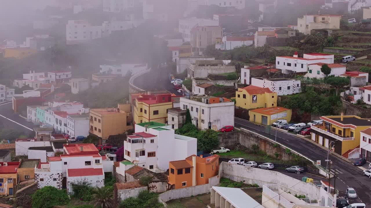 Villa de Valverde in El Hierro - vibrant hillside village under overcast skies