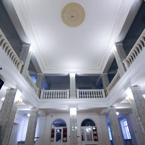 university entrance hall. beautiful interior of a modern building. modern new hall with bright lighting and tv