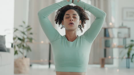 yoga stretching, woman breathe