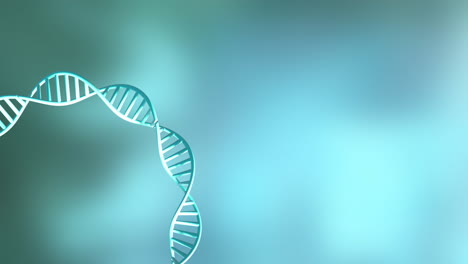 animation of dna strand spinning with copy space over green background