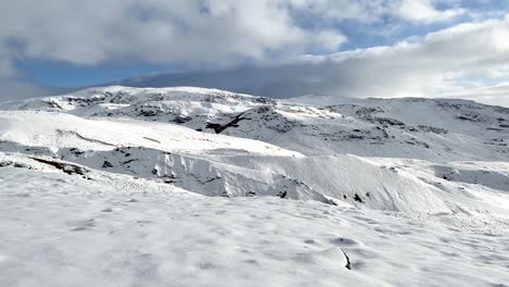 Experience-Iceland's-serene-winter:-Arctic-vistas,-snow-laden-terrain,-and-tranquil-beauty-in-captivating-footage