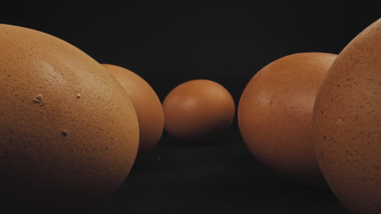 Several fresh brown free-range eggs