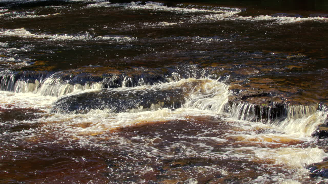 shot of the river ure going over rocks at Aysgarth falls, Yorkshire dales