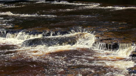 disparo del río ure pasando por encima de las rocas en aysgarth falls, yorkshire dales