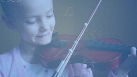 Animation-of-mathematical-formulas-over-girl-play-the-violin