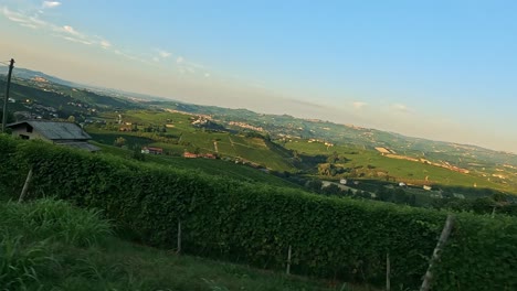 vineyards and hills in cuneo, italy