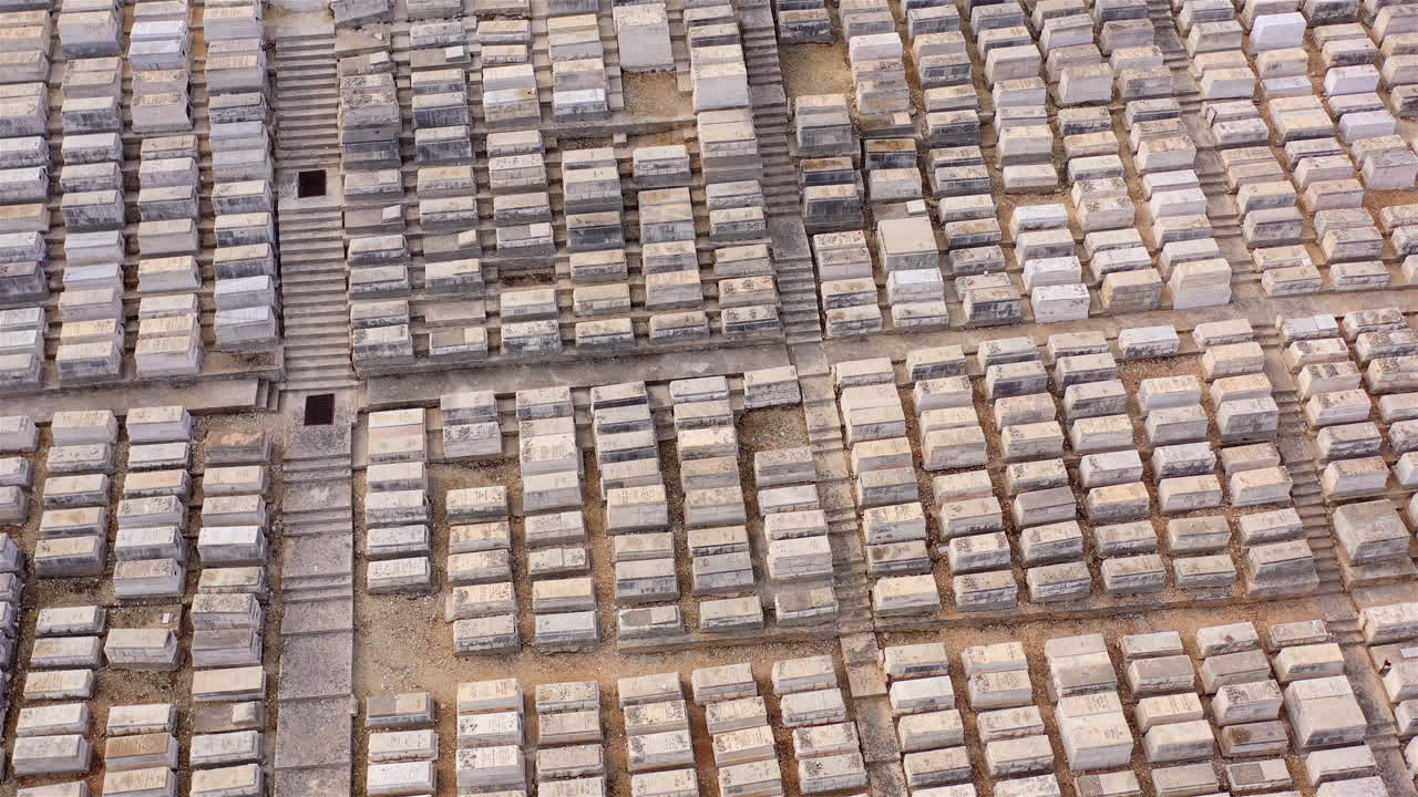 Aerial Footage Over Jewish Cemetery, Jerusalem