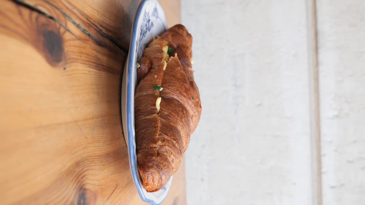 Croissant and Latte Breakfast