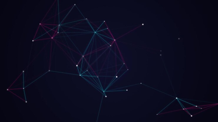 Abstract Digital Network Connection with Glowing Nodes and Lines