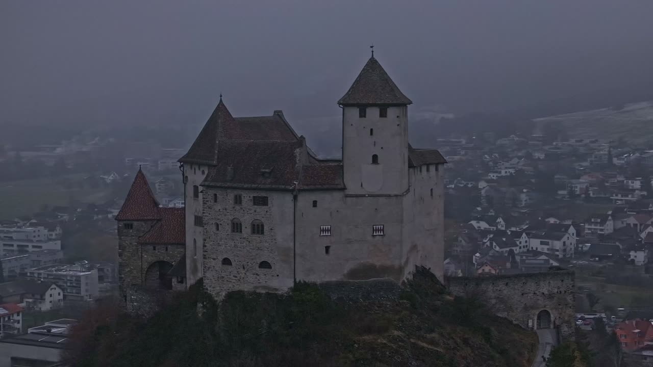 An orbit shoot around the Gutenberg castle located in Balzers, Liechtenstein