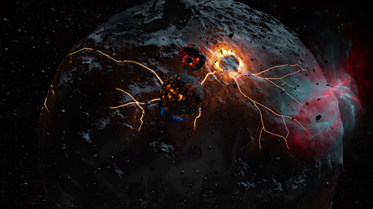 Explosive Planetary Collision in Space