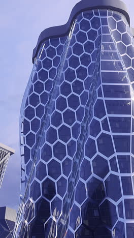 modern architecture showcases unique honeycomb design in urban landscape