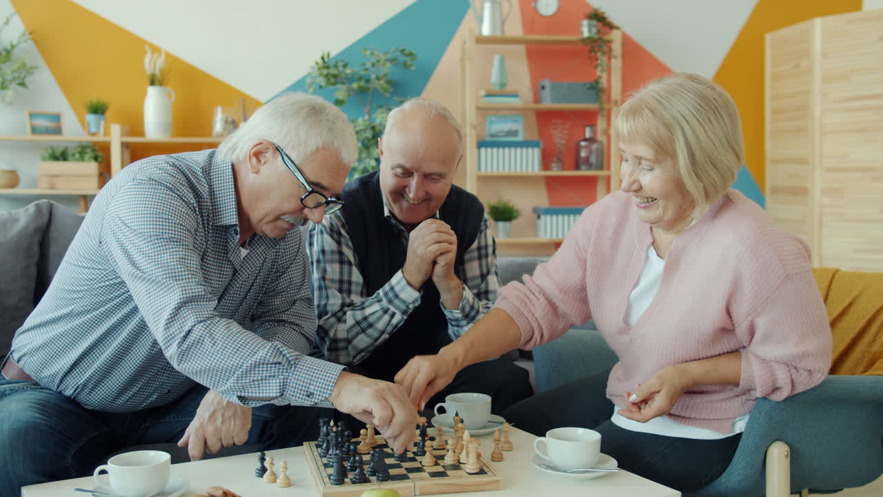 Senior Citizens Playing Chess