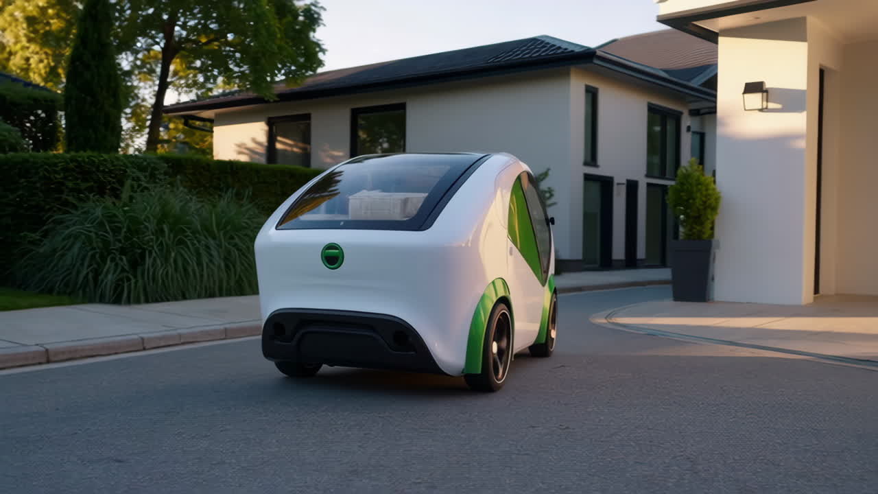 Modern Electric Delivery Vehicle in Urban Setting