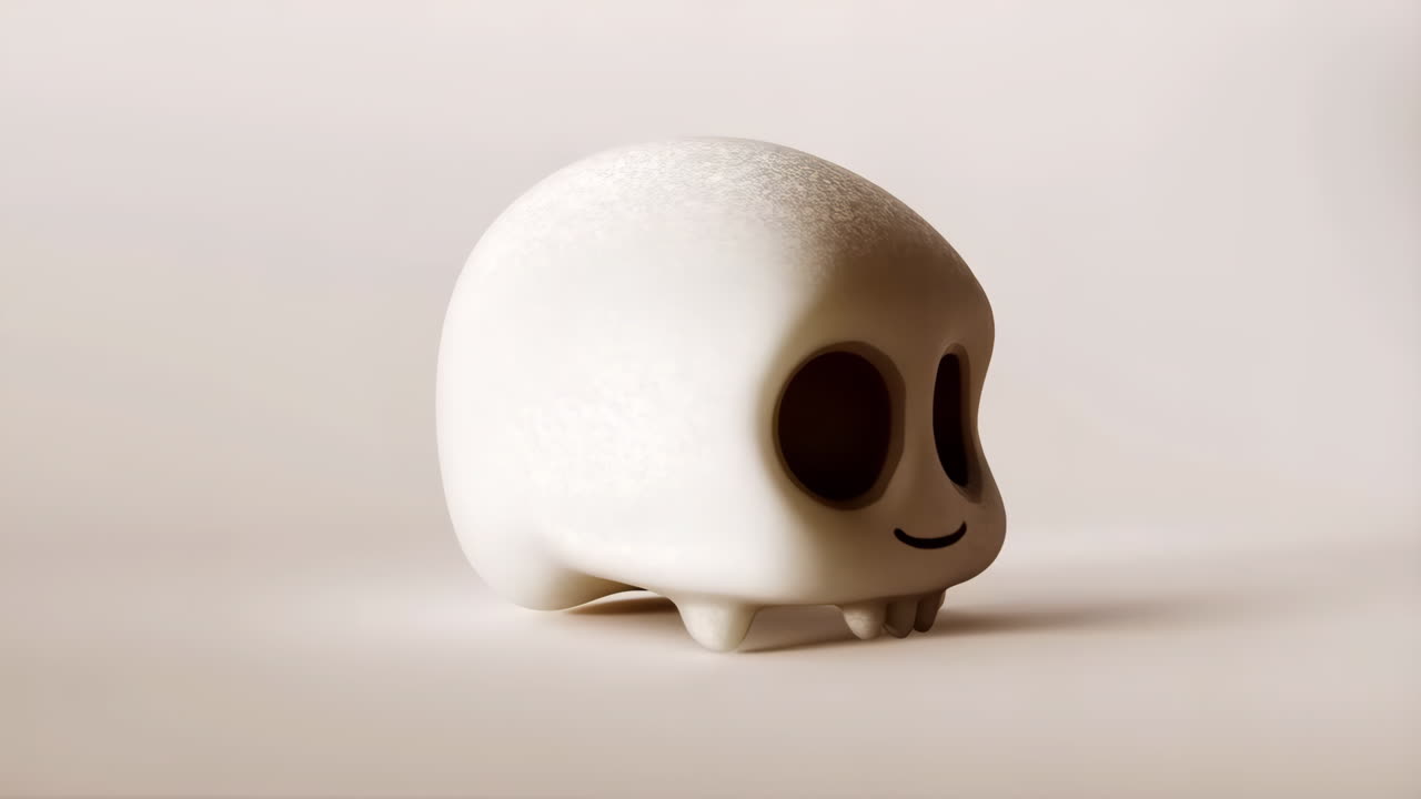 Cute White Smiling Ghost Character