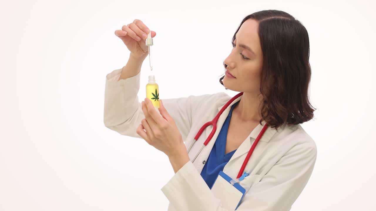 Doctor examining CBD oil