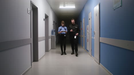 team in uniform working on the corridor