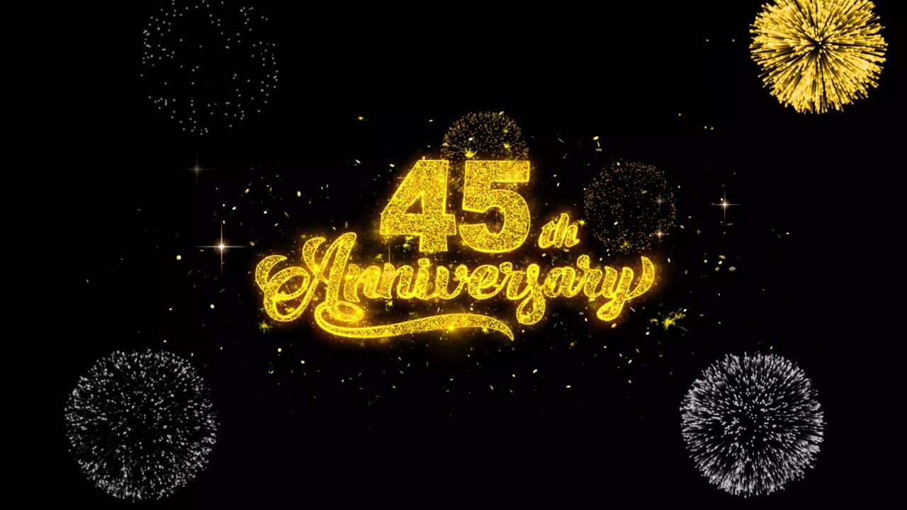 45th Anniversary Celebration Graphic Design with Fireworks