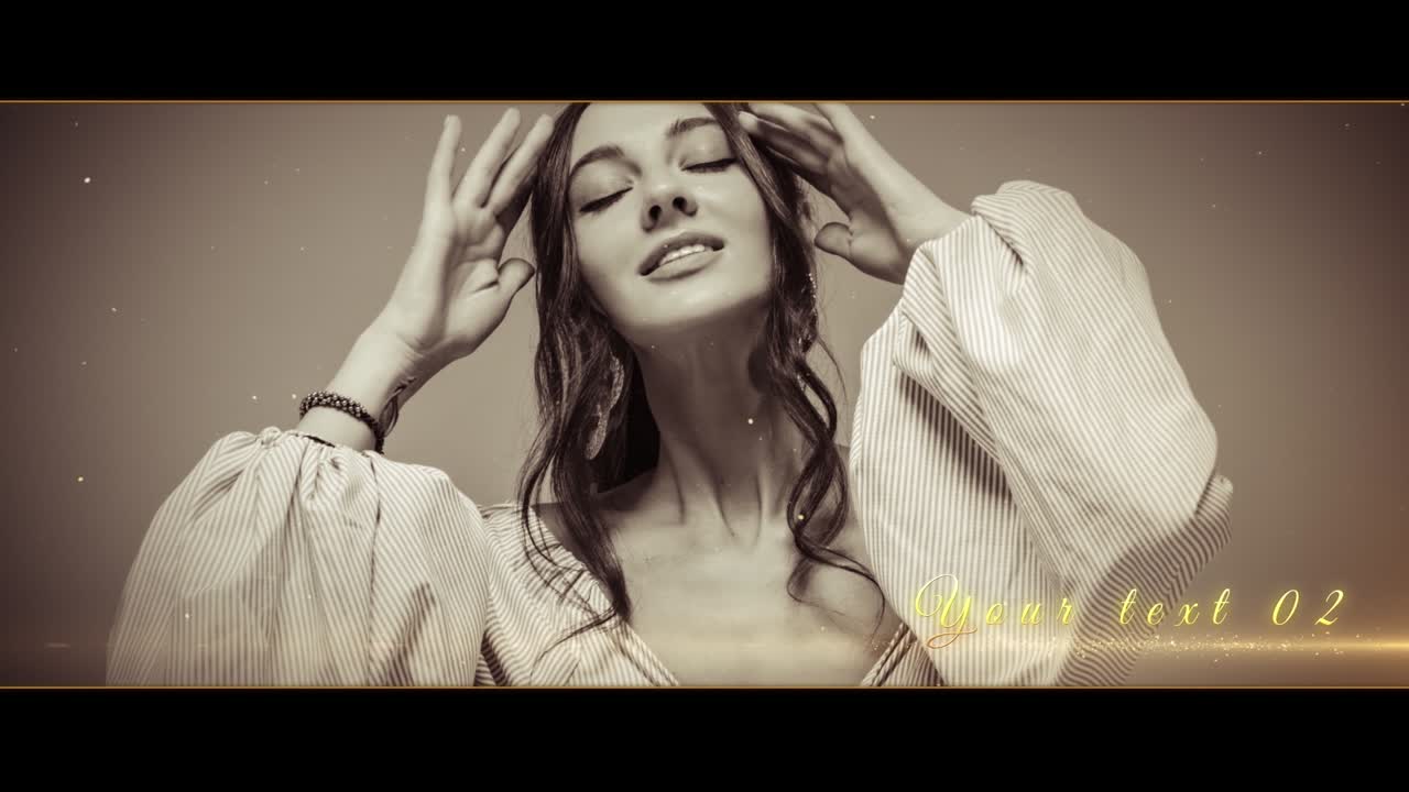 Elegant golden photo album animation