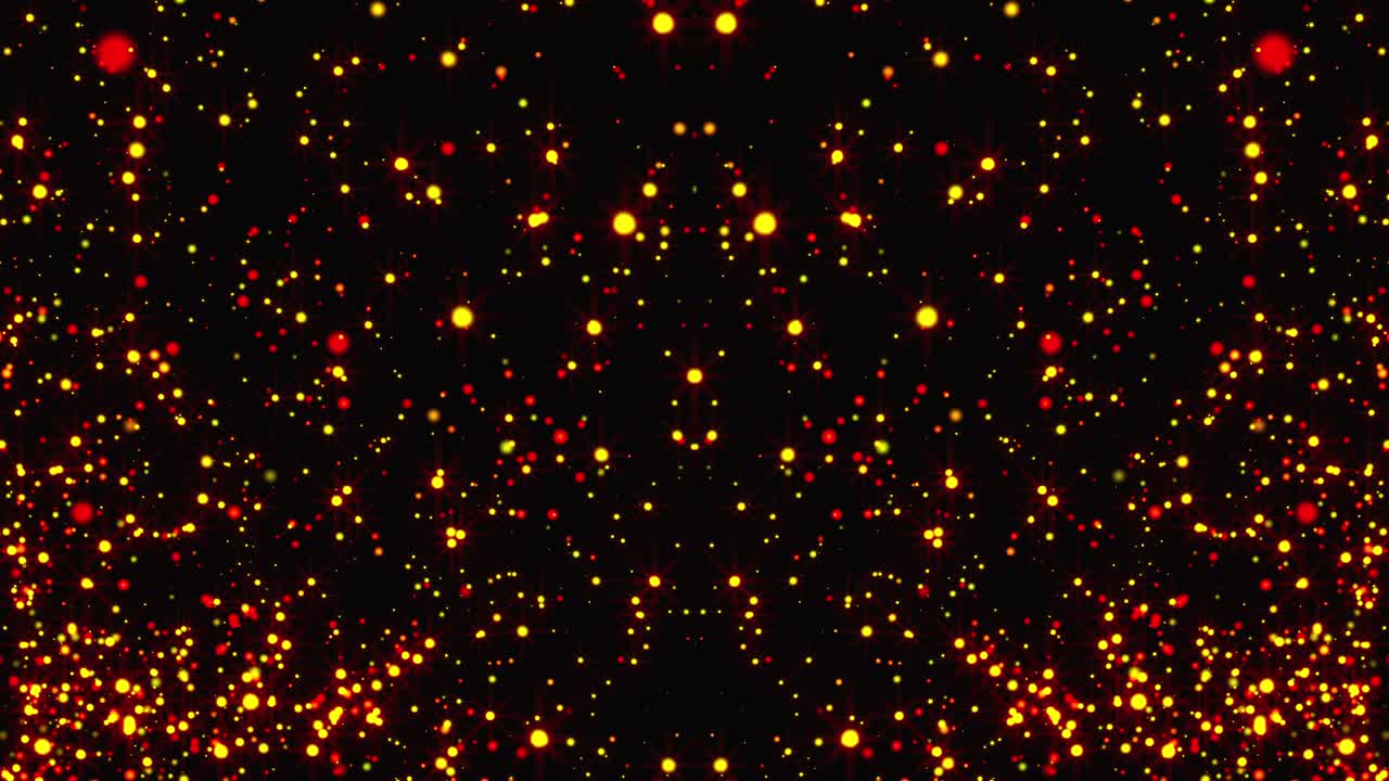 추상적인 금의 비와 밝은 입자, 화염과 함께 공간에서, 현대적인 반이는 배경, 3d 렌더링