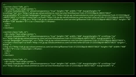 código fuente de programación de pantalla de texto de desplazamiento de animación