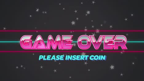 Animation-of-game-over-text-over-geometrical-moving-shapes-and-stars