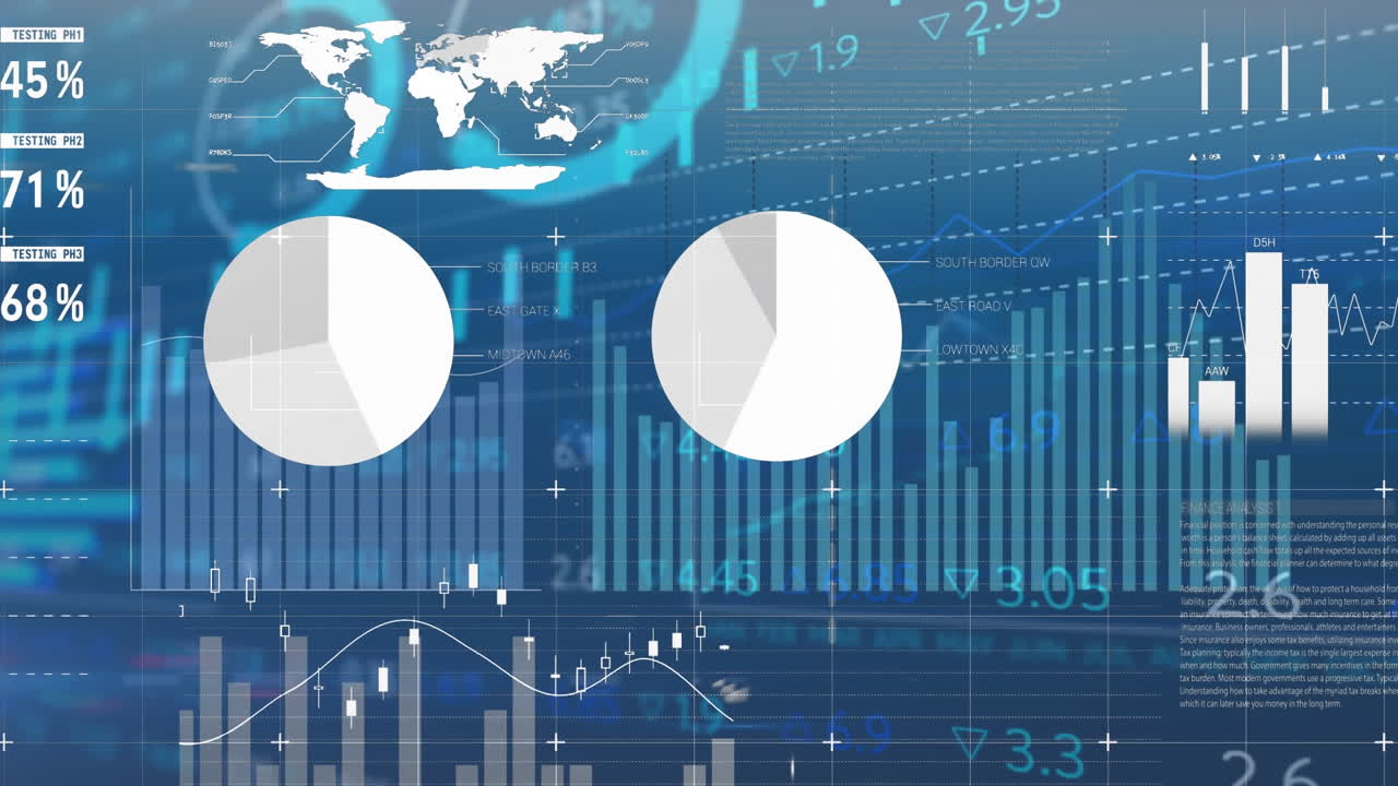 Animering av finansiell databearbetning över stadsbild