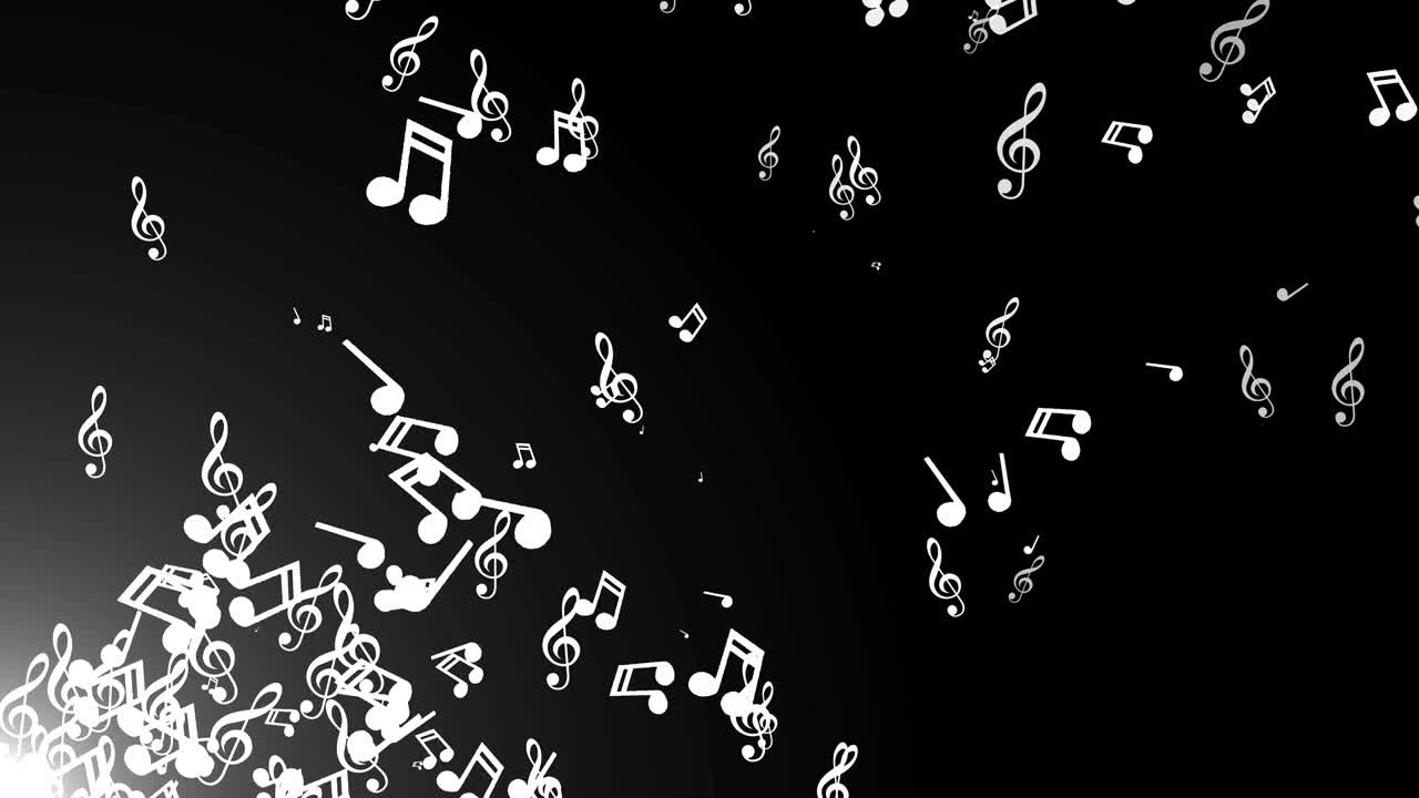 las notas musicales flotan. fondo abstracto