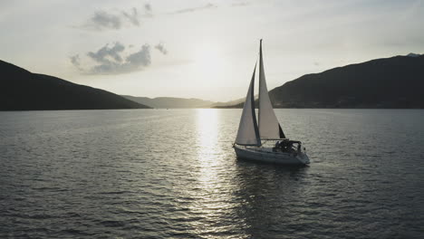 sailing yacht at sunset