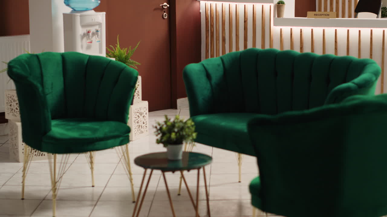 Welcoming rustic resort lobby