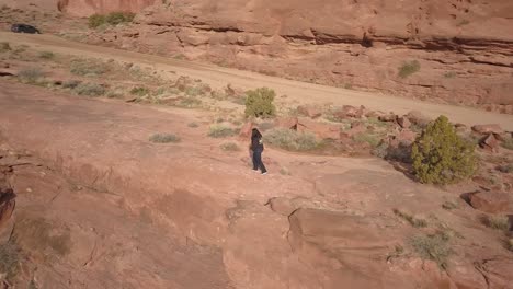 aerial footage of moab, ut in spring