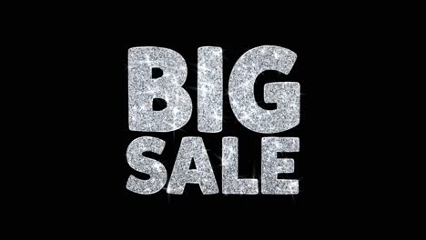 big sale glitter text on black background
