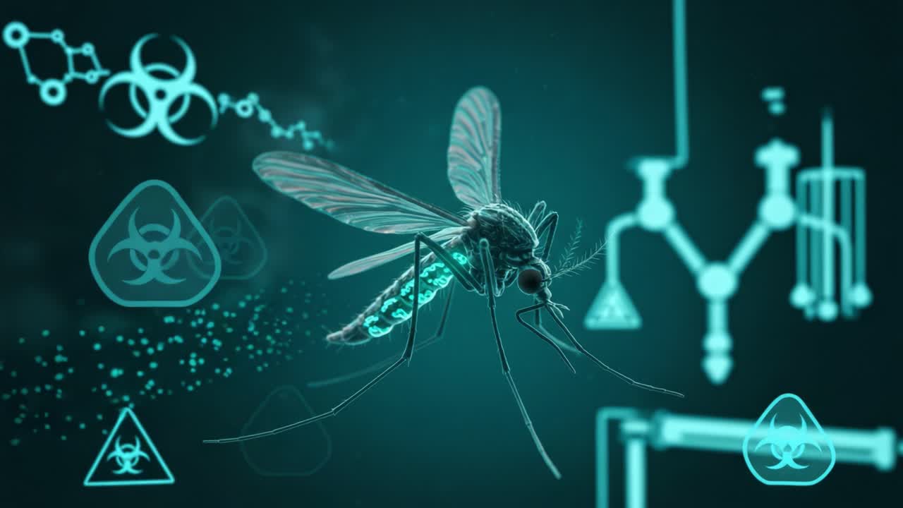 A Detailed Exploration of a Mosquito: Illustrating the Intricacies of Its Anatomy and Surrounding Laboratory Elements in a Scientific Context