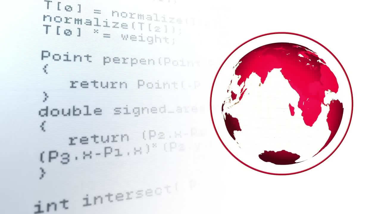 Rotating globe with computer program codes