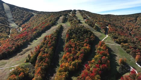 colorful trees over killington mountain slopes in vermont, united states