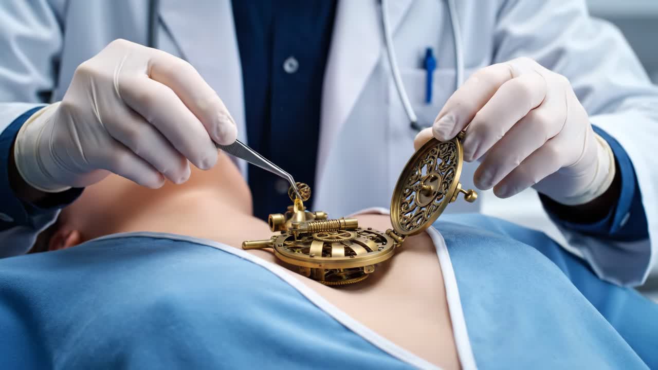 Futuristic Medicine and Antique Clockwork Surgery