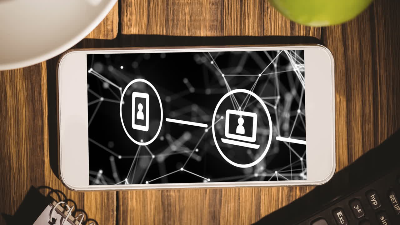 iconos de red de conexión en la pantalla del teléfono inteligente