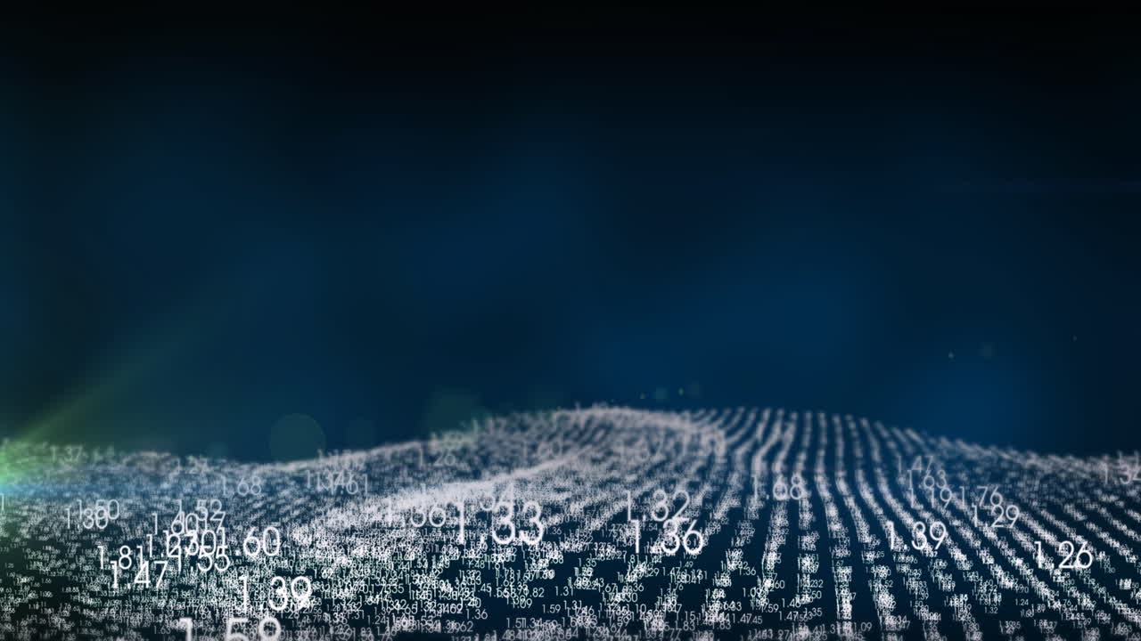 Animation of data processing on black background